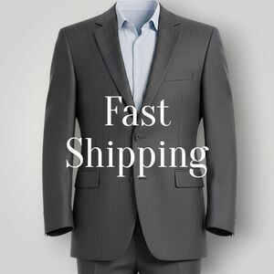RALPH LAUREN Classic Mens 2 Piece Suit Blazer Jacket 46R Pant 40Wx29L Gray Wool